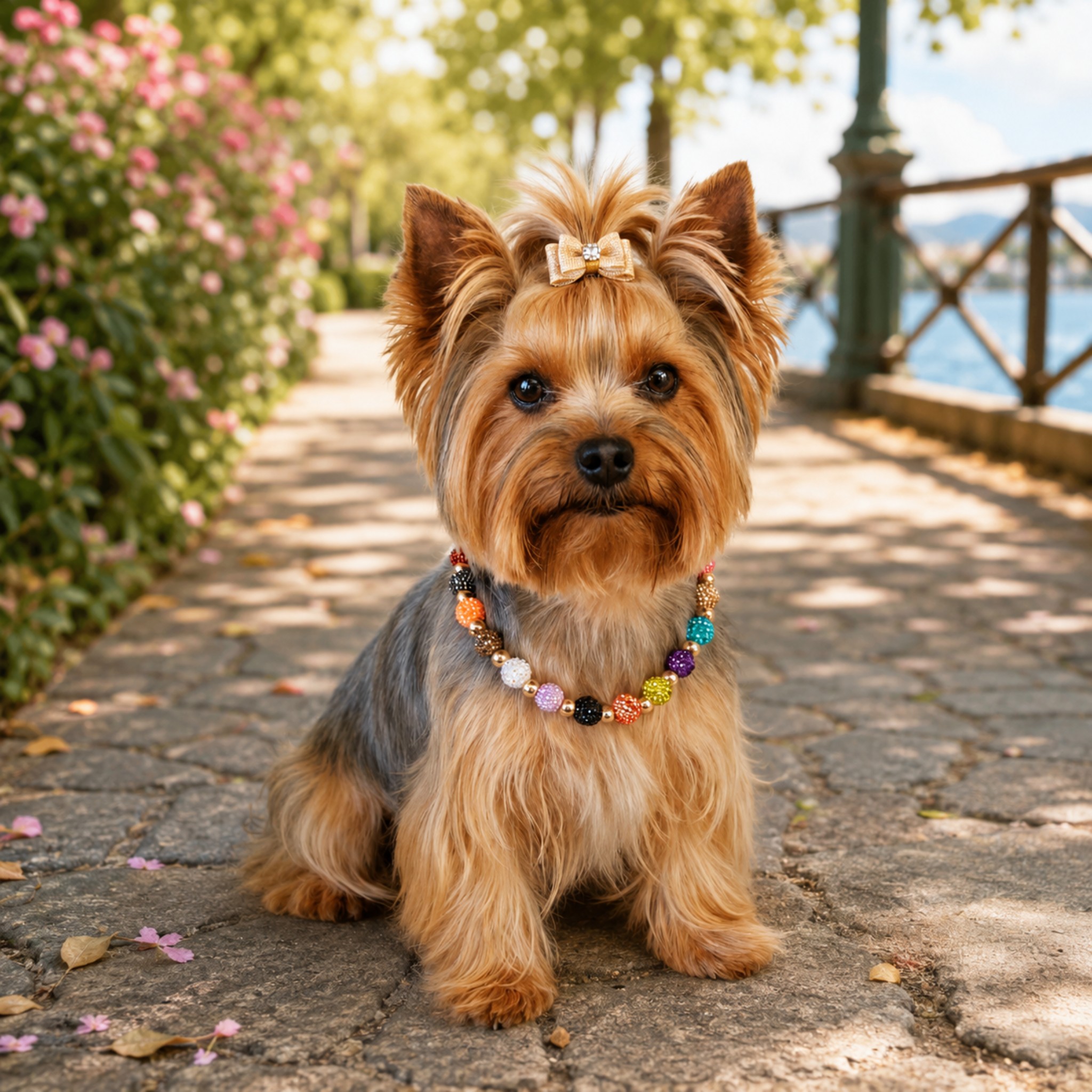 Collana per Cani "Sparkling Pearl" – Perle e Brillantini 8mm